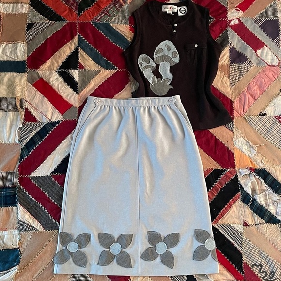 Vintage Upcycled blue skirt - Picture 12 of 12